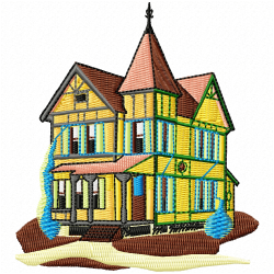 Houses Bulding Embroidery Design 2 Houses Bulding Embroidery Design 2